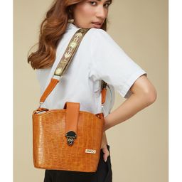 Fargo Women Orange Bucket Sling Bag 5L Capacity-9