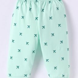 Tango Looper Knit Full Length Lounge Pant with Aeroplane Print - Sea Green-image-47