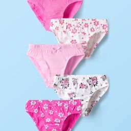 Honeyhap Premium Cotton Elastane Knit Panties With Polka Dots & Cherry Print Pack Of 5 - Multicolour-image-75