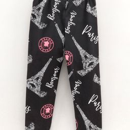 Doreme Ankle length Lounge Pant Eiffel Tower Print - Grey image 2
