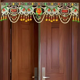 RR Crafts Green & Yellow Elephant Style Thoran DoorHanging-image-40