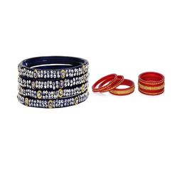 SOMIL Set of 22 Blue Alloy Bangles-image-82