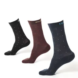 OLWEN Men Pack Of 3 Patterned Cotton Calf Length Socks-image-48