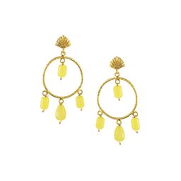 BAESD Gold-Plated Circular Artificial Beaded Drop Earrings image 4