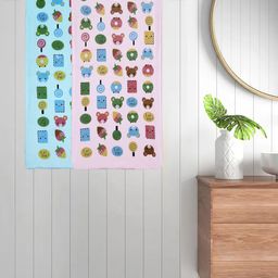 Myntra Elegant Homes Pink & Blue 2 Printed Cotton 420 GSM Bath Towel-picture-33