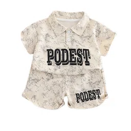 StyleCast x Revolte Boys Abstract Printed Pure Cotton Shirt Collar T-Shirt With Shorts-image-26