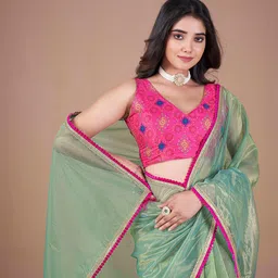 Ethnielle Embroidered Saree-image-8