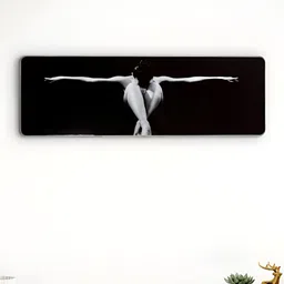 Home Centre Aura Ballerine Black & Grey Self Design MDF Wall Art-16