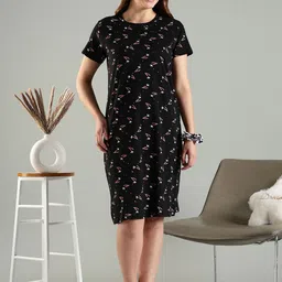 9shines Label Women Floral Printed Round Neck T-shirt Nightdress-picture-37
