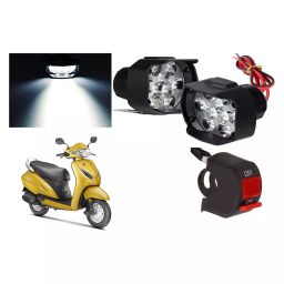 Cartronics 9 Led Shilon Fog Light White With On/Off Swich For Honda Activa 5G-30