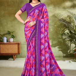 DIVASTRI Pure Chiffon Saree-image-24
