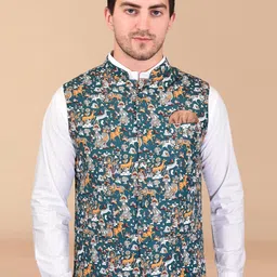 PRINTINDIA Men Printed Woven Nehru Jacket-picture-57