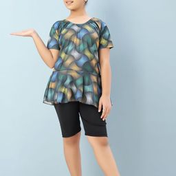 BAESD Girls Printed Swim Suit With Attached Shorts-picture-25