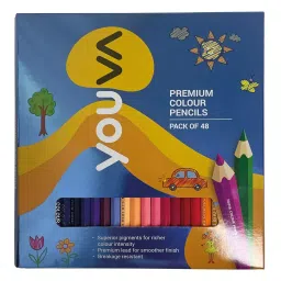 Youva Premium Colour Pencils 174 mm (7 inch) Length, 35259 (Pack of 48)-picture-26