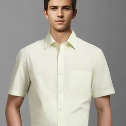 Louis Philippe Men Classic Spread Collar Solid Cotton Formal Shirt-picture-20