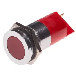 RS PRO Red Panel Mount Indicator 12 V, Mounting Hole Size 22 mm, Termination Type Solder Tab, Model No 204849-11