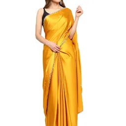Shopaz Embroidered Satin Ready to Wear Saree-24