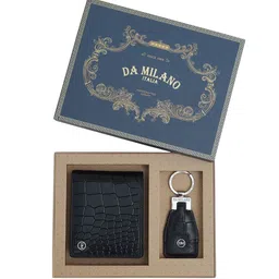Da Milano Men Accessory Gift Set of Wallet, Keychain Comes with a box-image-3