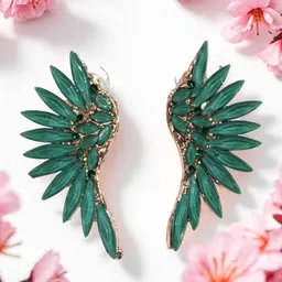Jolly Faces Artificial Stones Studded Contemporary Drop Earrings-image-9