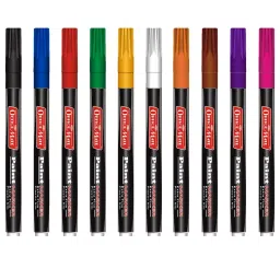 Soni Office Mate 3.05 mm Fine Tip Paint Marker Oil Based Vibrant Ink for School, Craft & Office Use, Multicolor (Pack of 10)-image-28