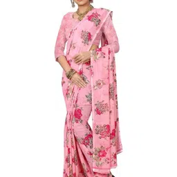 KANOODA Women Floral Printed Pure Georgette Sarees-picture-31