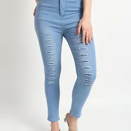 TYFFYN Women Slim Fit High-Rise Highly Distressed Heavy Fade Stretchable Jeans-picture-37