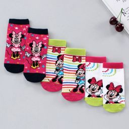 Cute Walk by Babyhug Anti Bacterial Ankle Length Socks Minnie Mouse Print Pack of 3 - Multicolour-image-13