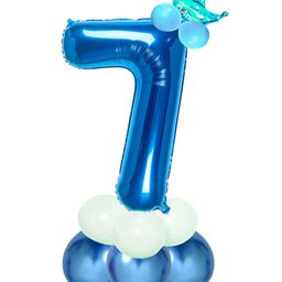 Shopperskart 7 Number Foil Balloon Blue - Pack of 13-27