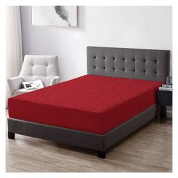 Trance Home Linen Premium 220 GSM Mattress Protector for Single Double Size Bed Waterproof Bed Protector  78 x 60 Inch - Maroon-5