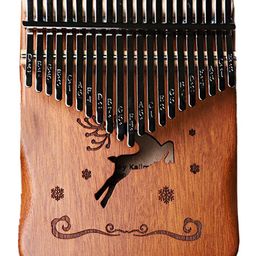 SYGA Thumb Piano Kalimba 21 Tone Keys Finger Musical Instrument Dream Deer  with Protective Case - Brown-22