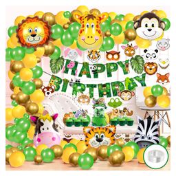 Zyozi Jungle Safari Birthday Decoration Combo Multicolor - Pack of 102-image-43