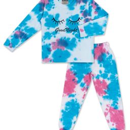 Unicorn Full Sleeves  Good Night Text Printed Tie And Dye Coordinating  Cotton Night Suit - Blue-image-9