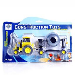 Aditi Toys Plastic Construction Vehicles Set Toy For Kids Friction Power Toys Set For Boys Road Roller, Bulldozer Digger Tractor Cement Steamroller Crane Sandbox Truck Toy (Concrete Mixture)-5