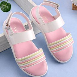 Babyoye Party Sandals with Velcro Closure - Pink-image-0