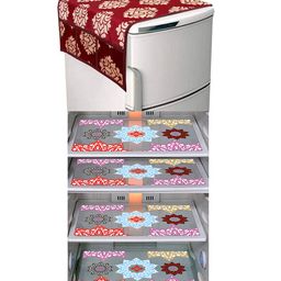Dakshya Industries Fridge Top Cover and Fridge Mat Combo Set of 5-picture-40