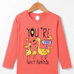Tango Single Jersey Full Sleeves T-Shirt With Flamingo Print - Orange-image-48