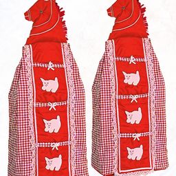 Kuber Industries Pack of 2 Hanging Baby Wardrobe for Clothes Storage | 3-Tier Kids Cloth Organizer Almirah & Dress Rack for Home | Check - Red-25
