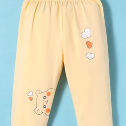 Tango Single Jersey Knit Full Length Lounge Pant With Animal & Heart Print - Yellow-image-79