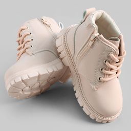 Babyoye Winter Boots With Zipper Closure & Lace Up Closure - Pink-image-28