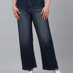 Cantabil Women Wide Leg LightFade Stretchable Jeans-image-20
