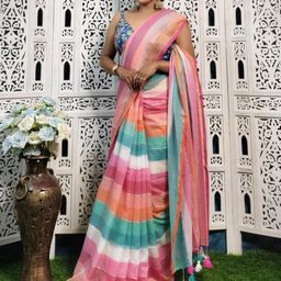 Ruuprekha Colourblocked Zari Pure Cotton Saree-11