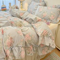 JC HOME Beige & Pink 4 Pieces Cartoon Characters Printed Double King Bedding Set-image-82