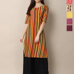7Threads Women Pack Of 6 Ethnic Motifs Printed Daily Straight Kurtas-image-99