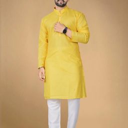 DVILLA Men Cotton Solid Straight Kurta-image-74