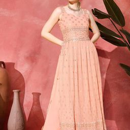 Sangria Women Sequence Tasseled Embroidered 2 Side Slit Kurta & Palazzo-54