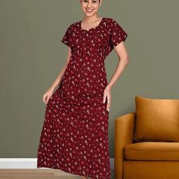 UDHATIKRAMAN Printed Maxi Nightdress-picture-56