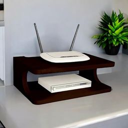 kesha woodkraft Set Top | Tv Stand Setup Box Stand Wall Mount for Home Wall Shelf for Holding Speakers WiFi Router Game Console Remote Streaming Device (Brown) image 3