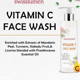 SWISSLUMEN Vitamin C Face Wash With Turmeric - 100 ml image 3