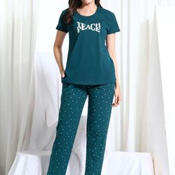 Arela Printed Round Neck T-Shirt & Trousers Co-Ord Set-image-18