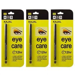 A.D.S Set Of 3 Long Lasting Kajal - 23 gm - Black-picture-1